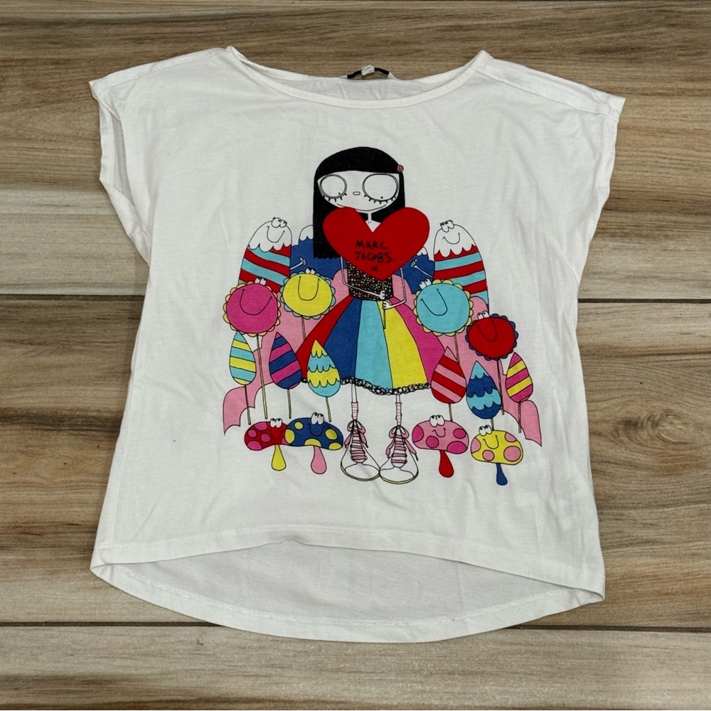 Little Marc Jacobs White Tee with Colorful Graphic